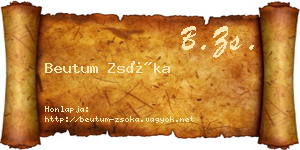 Beutum Zsóka névjegykártya