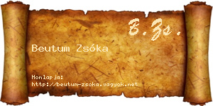 Beutum Zsóka névjegykártya